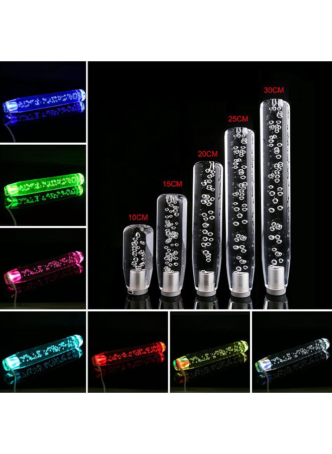 Generic - LED Light RGB Shift Knob Stick Crystal Transparent Bubble Gear Shifter10cm/15cm/20cm/25cm/30cm，Multicolor Gradient Shift Knob Universal - Image 1