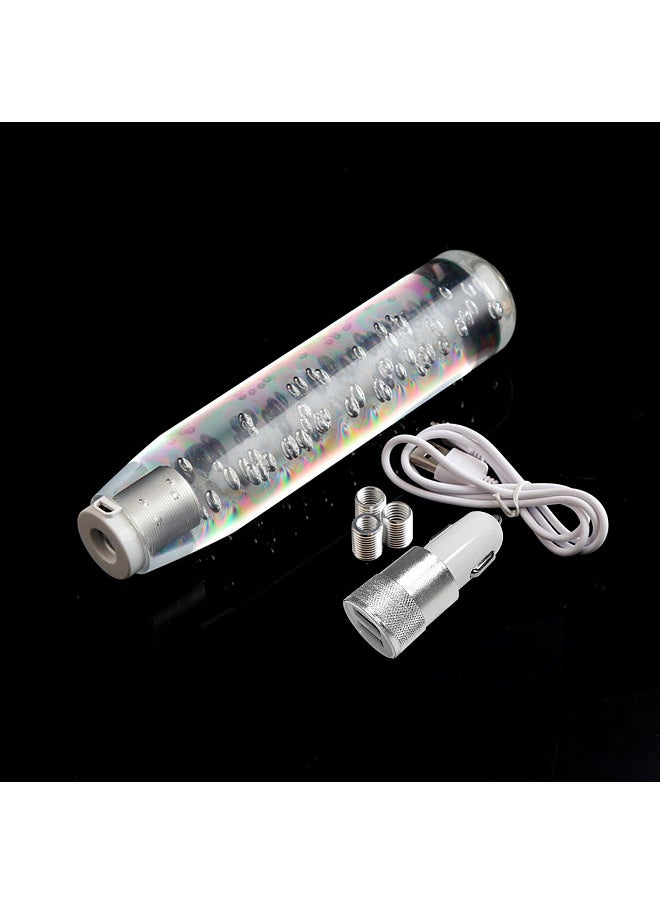 Generic - LED Light RGB Shift Knob Stick Crystal Transparent Bubble Gear Shifter10cm/15cm/20cm/25cm/30cm，Multicolor Gradient Shift Knob Universal - Image 1
