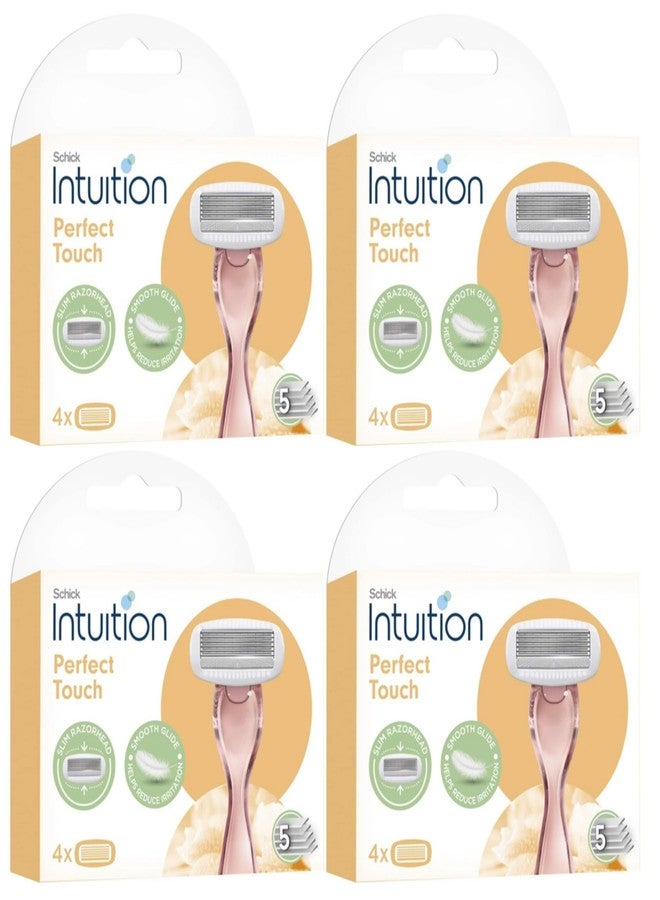 Schick Intuition Perfect Touch Razor Blade Refills, 5 Blade System, 16 Cartridges Total, 4 Pack - Image 1