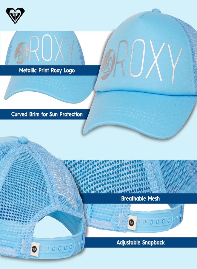 Roxy Girls Trendy Trucker Baseball Hat with Colorful Reggae Town Design, Adjustable Snapback, Breathable Mesh, and Durable Material, Baltic Sea, One Size - Image 2