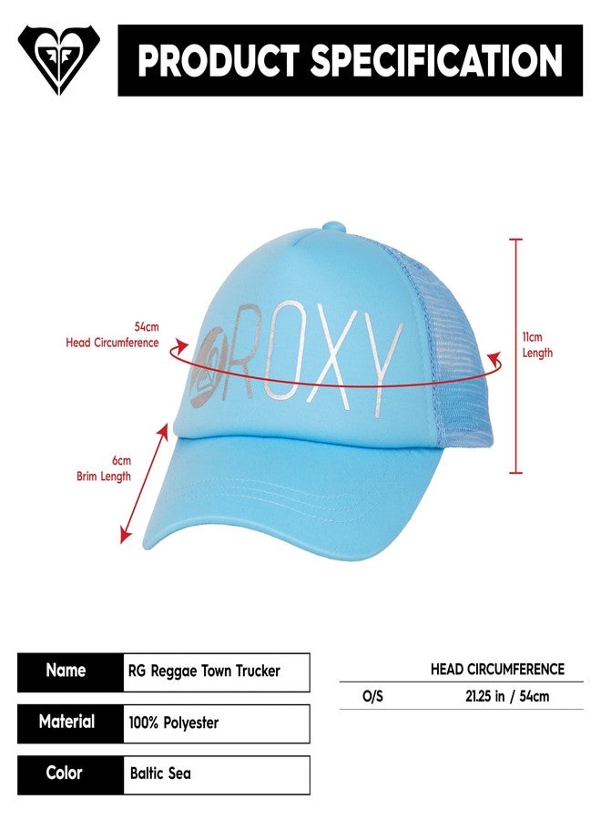 Roxy Girls Trendy Trucker Baseball Hat with Colorful Reggae Town Design, Adjustable Snapback, Breathable Mesh, and Durable Material, Baltic Sea, One Size - Image 4