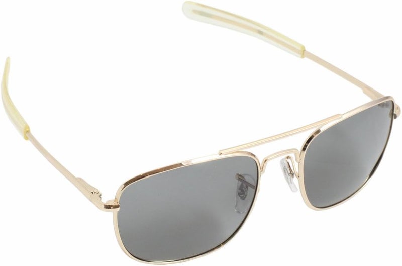 Humvee Pilot Sunglasses - Grey Polarized Lens, Gold Frame