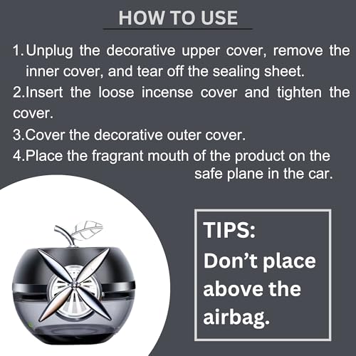 Jukusa Solar Rotating Car Air Freshener Interior Dashboard Decoration | Diffuser with Solar Rotating Creative Car Perfume Decoration | Stylish Apple Design (Grey, Ocean Mist Fregrence, 45 ml.) - Image 4
