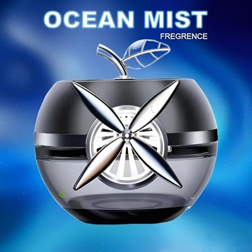 Jukusa Solar Rotating Car Air Freshener Interior Dashboard Decoration | Diffuser with Solar Rotating Creative Car Perfume Decoration | Stylish Apple Design (Grey, Ocean Mist Fregrence, 45 ml.) - Image 5