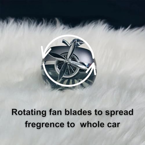 Jukusa Solar Rotating Car Air Freshener Interior Dashboard Decoration | Diffuser with Solar Rotating Creative Car Perfume Decoration | Stylish Apple Design (Grey, Ocean Mist Fregrence, 45 ml.) - Image 3