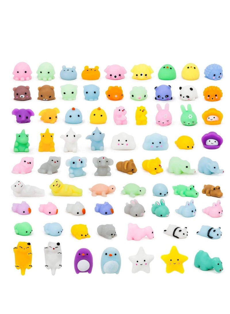 Raxoom 72 Pcs Kawaii Squishies, Mochi Squishy Toys for Kids Party Favors, Mini Stress Relief Toys for Party Favors, Classroom Prizes, Birthday Gift, Goodie Bag Stuffers (Animals) - Image 1