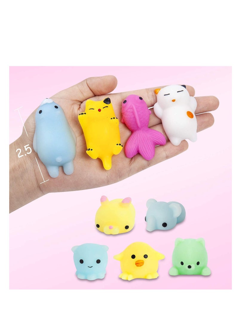 Raxoom 72 Pcs Kawaii Squishies, Mochi Squishy Toys for Kids Party Favors, Mini Stress Relief Toys for Party Favors, Classroom Prizes, Birthday Gift, Goodie Bag Stuffers (Animals) - Image 5