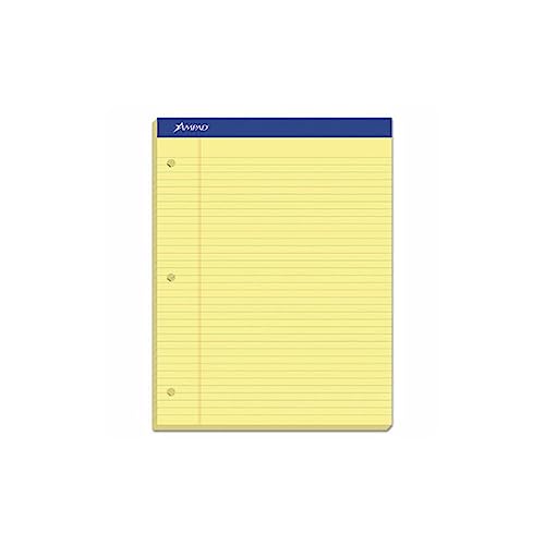 Ampad Evidence Dual Pad, Narrow/Margin Ruled, Size 8.5 x 11.75 Inches, Canary Paper, 100 Sheets Per Pad (20-246), - Image 1