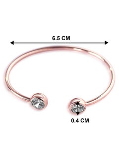 PEORA Peora Rose Gold Plated Cubic Ziroconia Studded Kada Bracelet Stylish Fashion Jewellery for Women  - Image 4