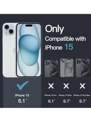جراب لهاتف iPhone 15 مقاس 6.1 بوصة، غطاء ممتص للصدمات غير قابل للاصفرار، وظهر شفاف مضاد للخدش (شفاف) - view 2