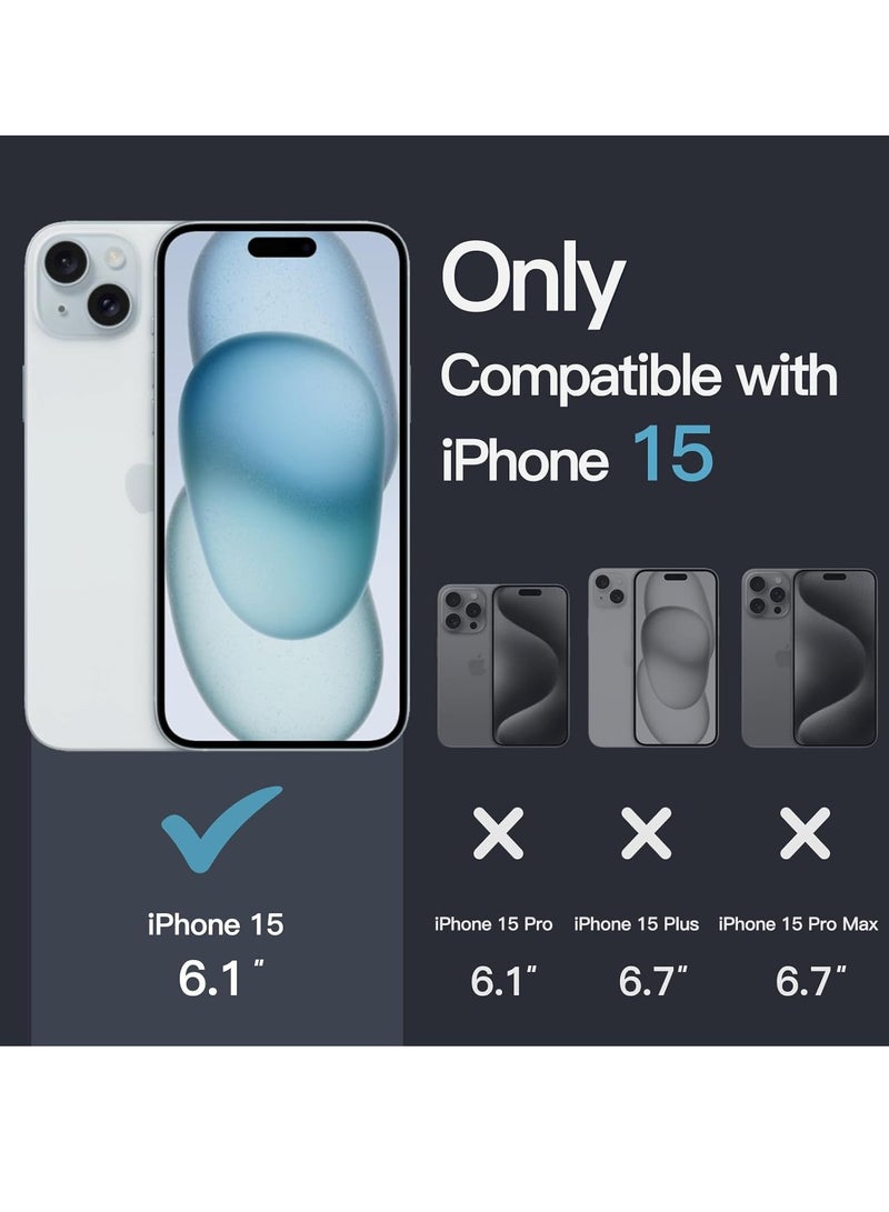 Salab Case for iPhone 15 6.1-Inch, Non-Yellowing Shockproof Phone Bumper Cover, Anti-Scratch Clear Back (Clear) - Image 2