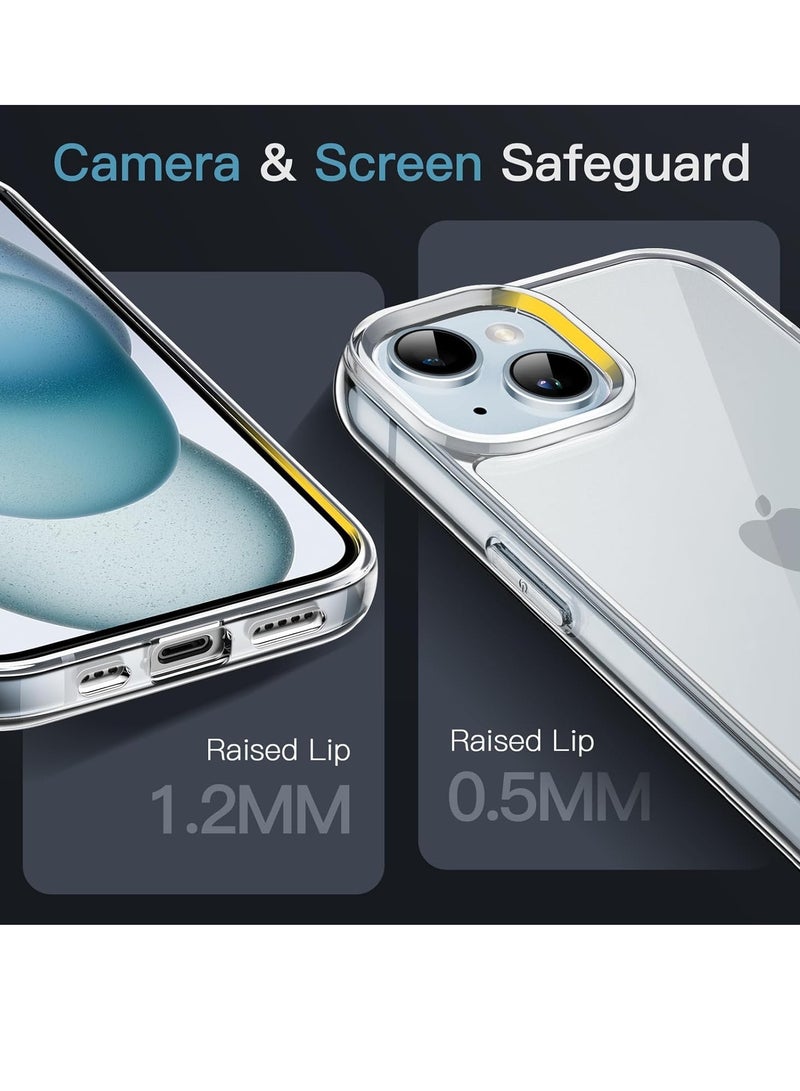 Salab Case for iPhone 15 6.1-Inch, Non-Yellowing Shockproof Phone Bumper Cover, Anti-Scratch Clear Back (Clear) - Image 3