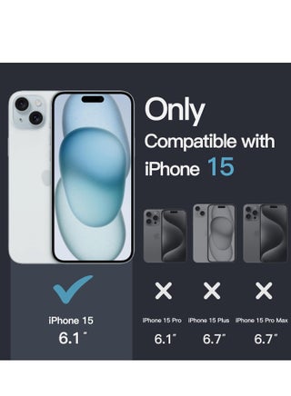 جراب لهاتف iPhone 15 مقاس 6.1 بوصة، غطاء ممتص للصدمات غير قابل للاصفرار، وظهر شفاف مضاد للخدش (شفاف) - view 4