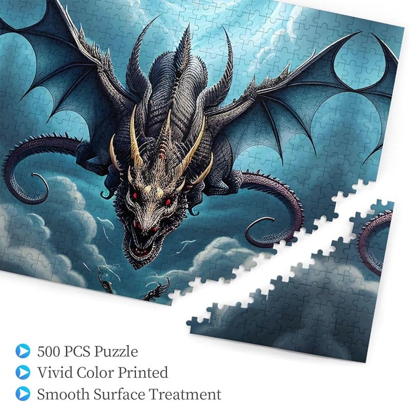 لغز بازل فايا دراغون الطائر 500 قطعة للكبار ديكور منزلي 20.4 × 15 بوصة - Image 3