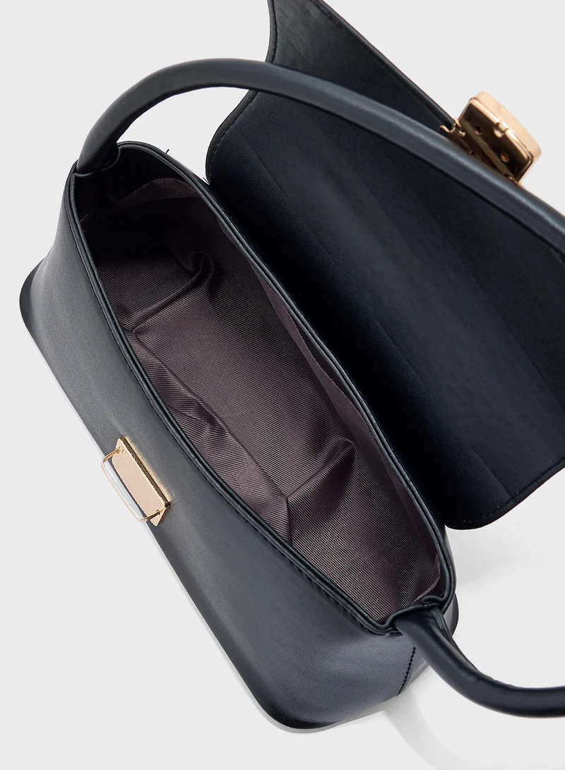 ELLA Metal Clasp Detail Shoulder Bag