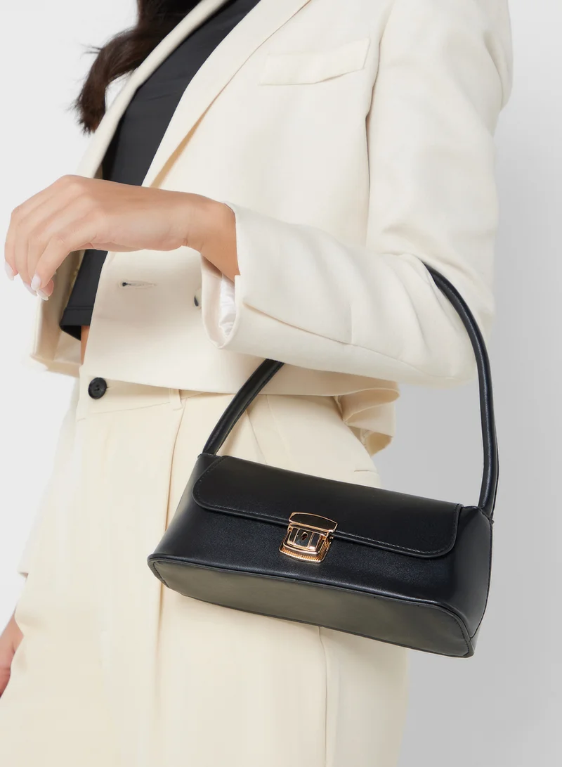 ELLA Metal Clasp Detail Shoulder Bag