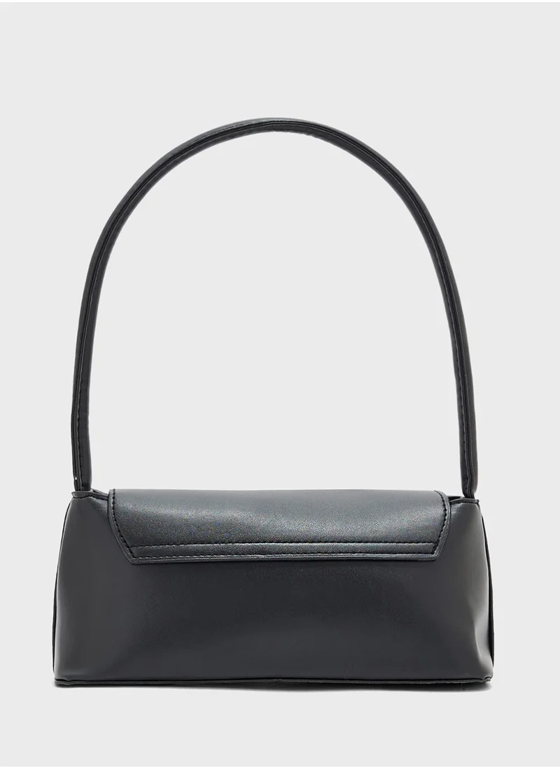 ELLA Metal Clasp Detail Shoulder Bag