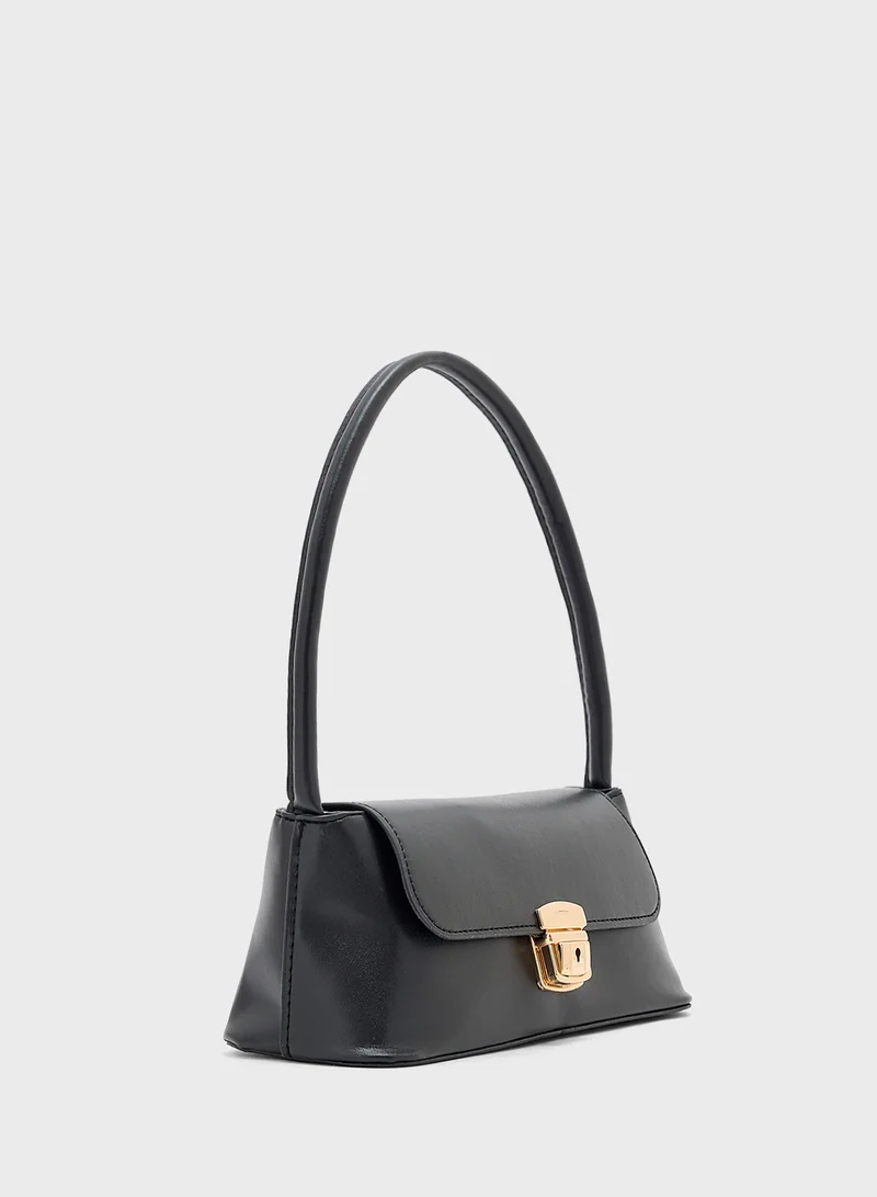 ELLA Metal Clasp Detail Shoulder Bag