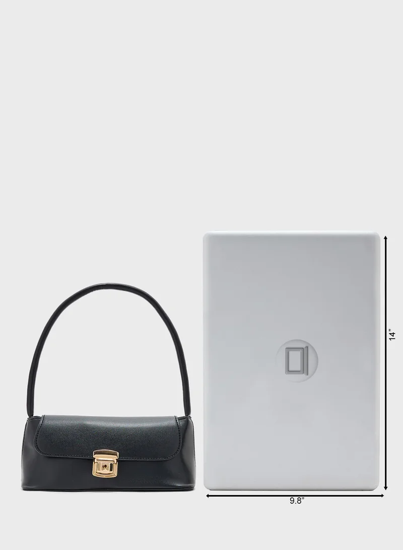 ELLA Metal Clasp Detail Shoulder Bag