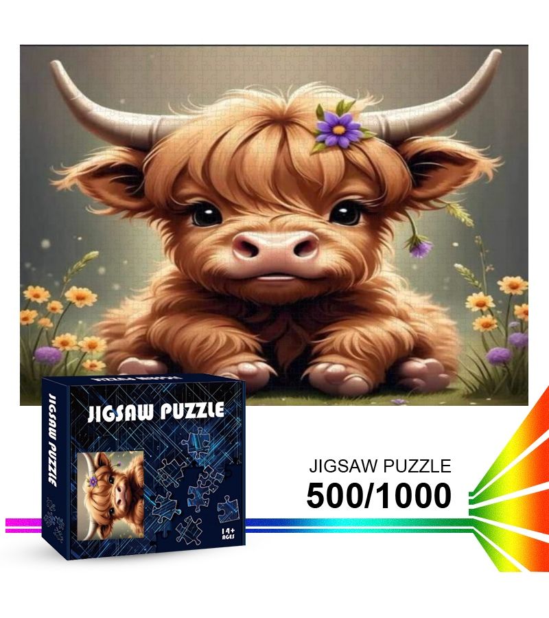 1000pcs Jigsaw Puzzles Featuring Adorable Cow Illustrations A Brain Teasing Challenge Perfect For Family Fun Made With High Quality Materials And HD Printing Includes Pieces Of Various Shapes Ideal Gift For Family Gatherings