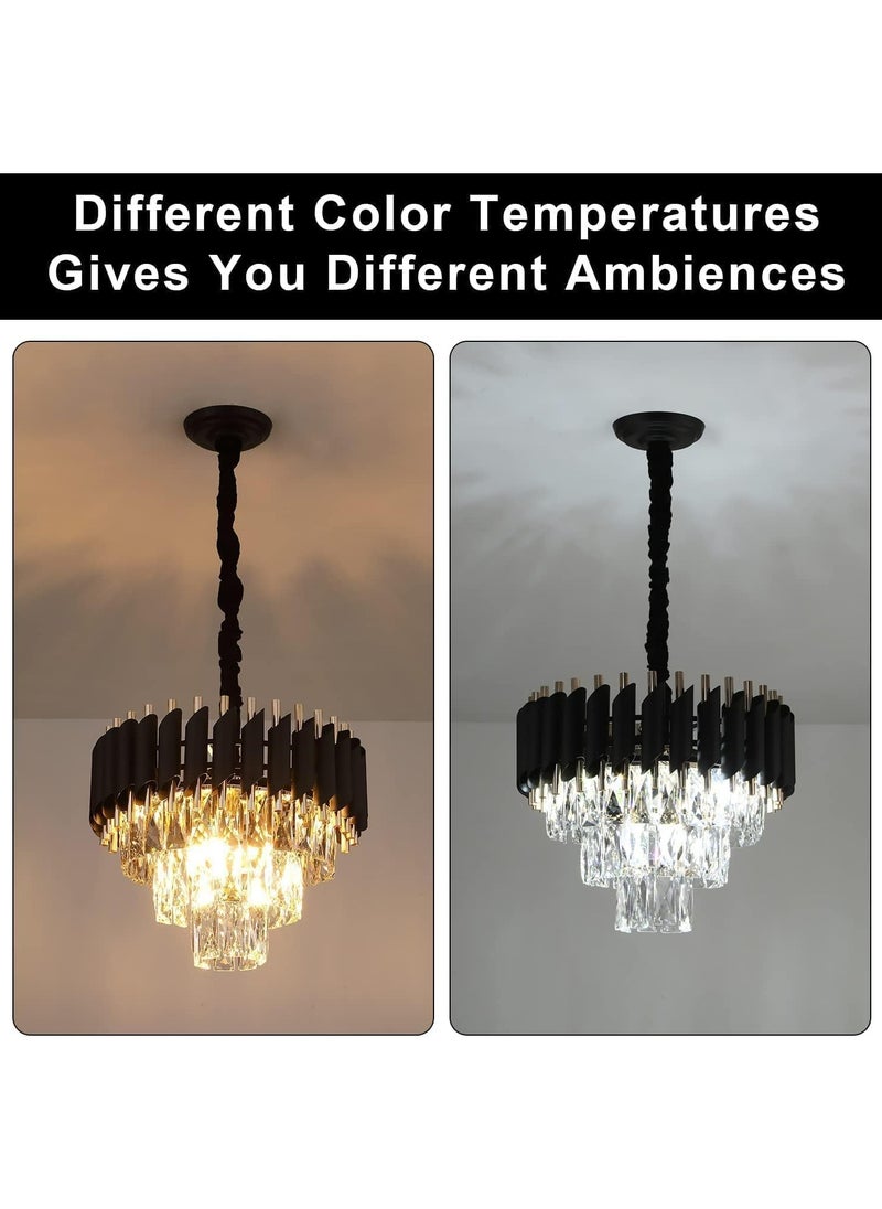 HUA QIANG WANG Modern Crystal Chandeliers 16" Black and Gold Chandelier Round Crystal Pendant Light for Dining Room Living Room Bedroom Foyer  - Image 3