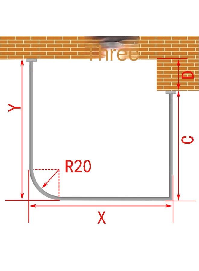 Bluejw Special-shaped U-shaped Shower Curtain Waterproof Bathroom Partition High-grade Non-perforated Bathroom Shower Curtain Rod - Image 1