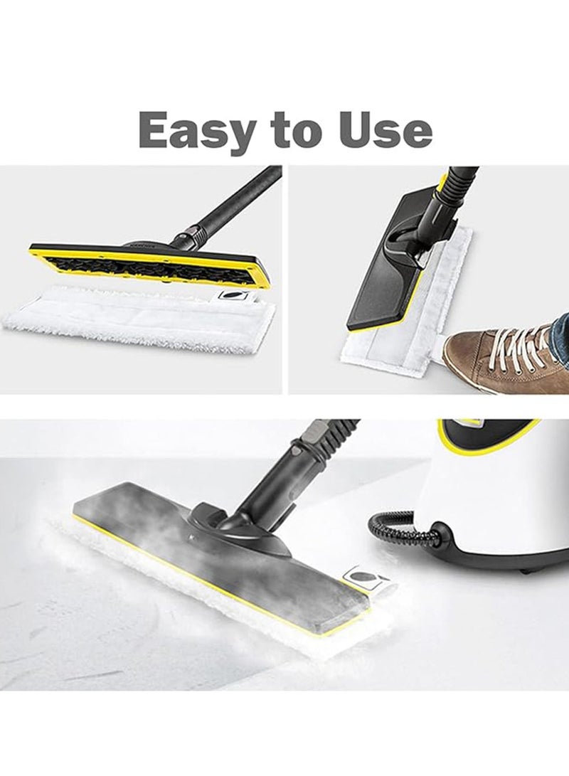 4 Piece  Steam Mop Replacement Pads Compatible for Karcher SC Steam Cleaner Microfiber Mop Cloth Steam Pocket Mop Pads Set for SC Floor Nozzle SC2 SC3 SC4 SC5(2 Mop Cloth and 2 Cloth Cover),White.  - Image 5