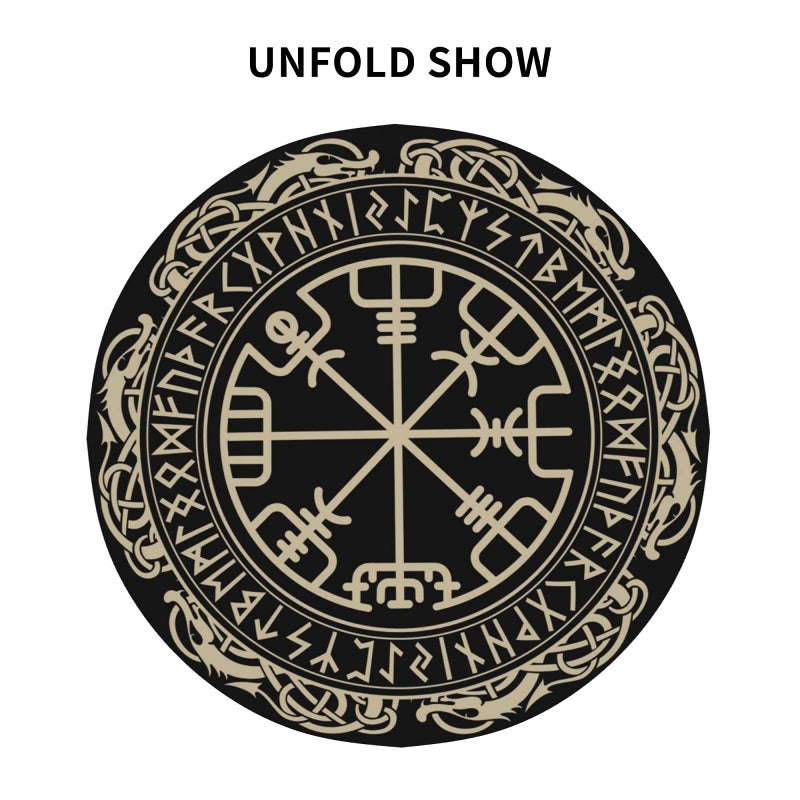 FreeHotu Viking Nordic Celtic Symbol Round tableothen shice comple table table table table table table table for kitch divel dice tabletop decor - Image 3
