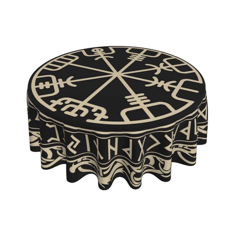FreeHotu Viking Nordic Celtic Symbol Round tableothen shice comple table table table table table table table for kitch divel dice tabletop decor - Image 1