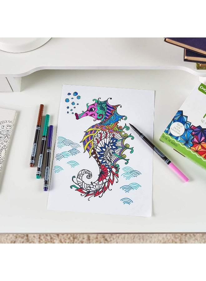 Crayola Fine Line Markers, Assorted Colors, Adult Coloring, 40 Count, Stocking Stuffer, Gift - Image 2