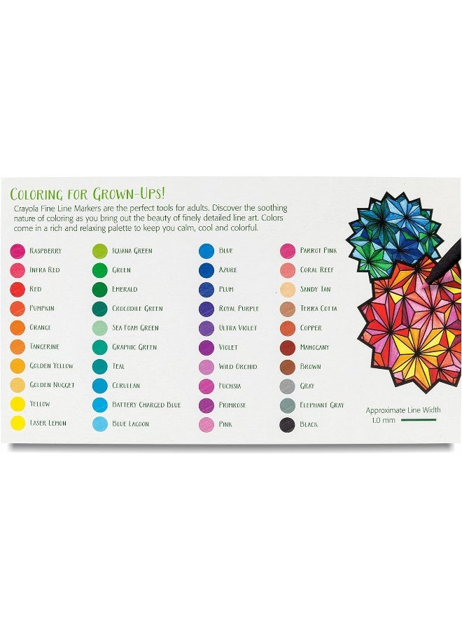 Crayola Fine Line Markers, Assorted Colors, Adult Coloring, 40 Count, Stocking Stuffer, Gift - Image 5
