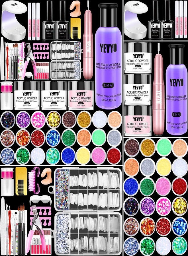 YEVYO Acrylic Nail Kit with Drill, Acrylic Nail Kit for Beginners with Everything UV Light Nail Art Tools Gift Set for Home Salon - Image 1