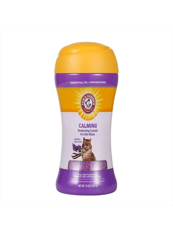 Arm & Hammer Deodorizing Cat Litter Crystals for Litter Boxes | Calming Odor Neutralizing Cat Litter Odor Eliminator in Lavender & Vanilla Scent | Litter Box Odor Eliminator, 15 Oz - Image 1