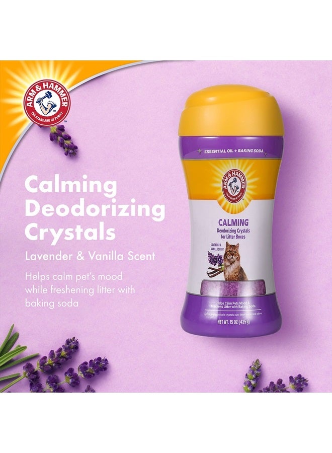 Arm & Hammer Deodorizing Cat Litter Crystals for Litter Boxes | Calming Odor Neutralizing Cat Litter Odor Eliminator in Lavender & Vanilla Scent | Litter Box Odor Eliminator, 15 Oz - Image 2