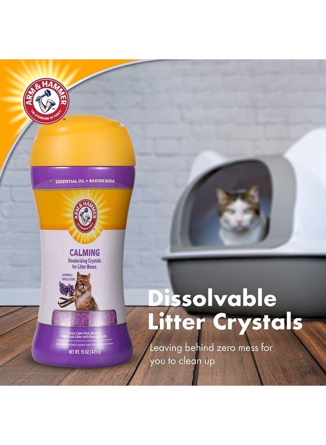 Arm & Hammer Deodorizing Cat Litter Crystals for Litter Boxes | Calming Odor Neutralizing Cat Litter Odor Eliminator in Lavender & Vanilla Scent | Litter Box Odor Eliminator, 15 Oz - Image 3