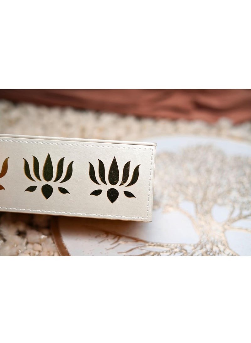 NEW PINCH NEWPINCH Tissue Box Holder with 100 Pulls Cotton Rags Tissue Handcrafted Fine Leather Like Finish for Gifting Office Desks Cars Home Dcor Durable Water Resistant Lotus Cream  - Image 4