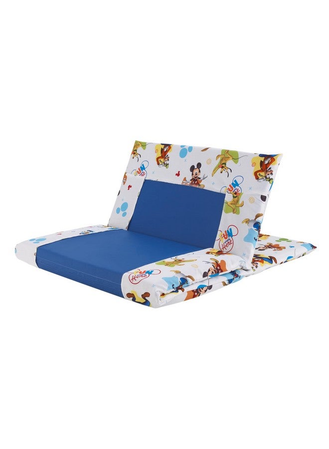 NoJo NoJo Disney Mickey Mouse Blue, Red, Green, Yellow, and White, Donald Duck, Pluto, and Goofy, Fun Starts Here Preschool Nap Pad Sheet  - Image 4