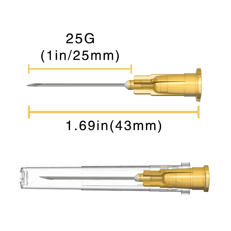 Veosor 25 Gauge 1 inch Needle, 100 Pack Luer Lock Disposable Industrial Dispensing Accessories,Individually Wrapped - Image 3