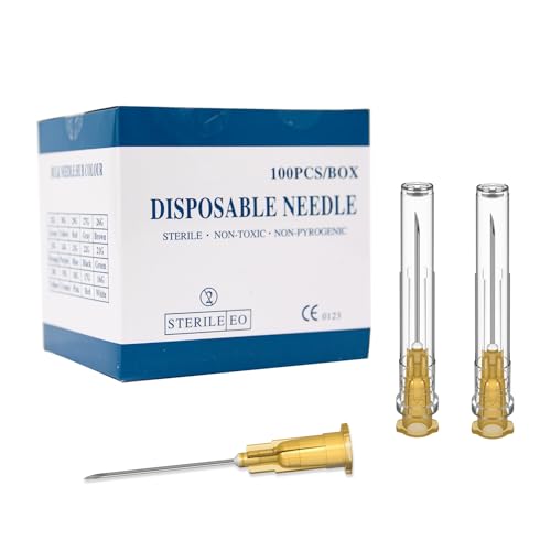 Veosor 25 Gauge 1 inch Needle, 100 Pack Luer Lock Disposable Industrial Dispensing Accessories,Individually Wrapped - Image 1