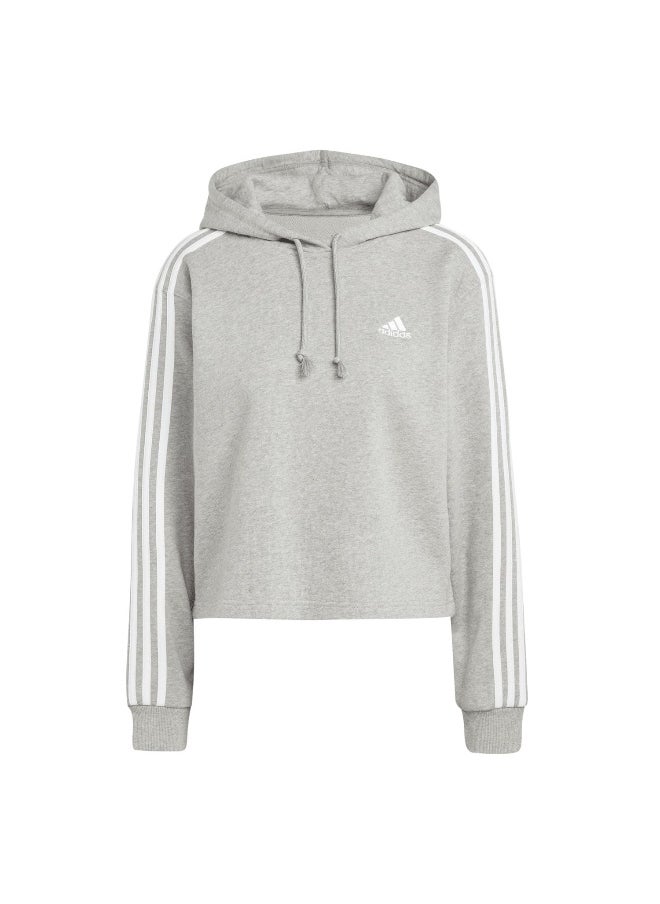 Adidas adidas W 3S Ft Cr Hd Grey Training Sweatshirts 2XS  - Image 2