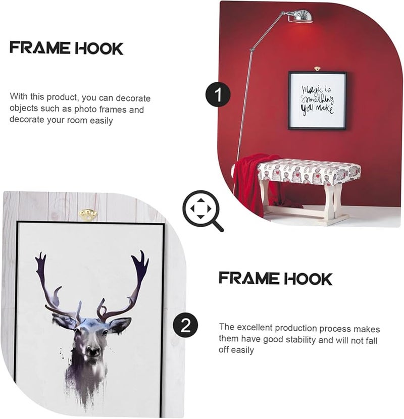 خطافات تعليق الصور الثقيلة 60 مجموعة 3.8 × 3.4 سم تركيب سهل على الحائط بدون تلف - Image 5