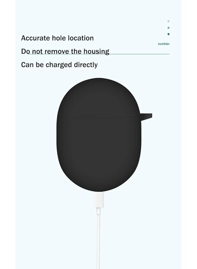 إيروريكس جراب سيليكون متوافق مع Google Pixel Buds Pro غطاء حماية لسماعات الرأس باللون الأسود - Image 3