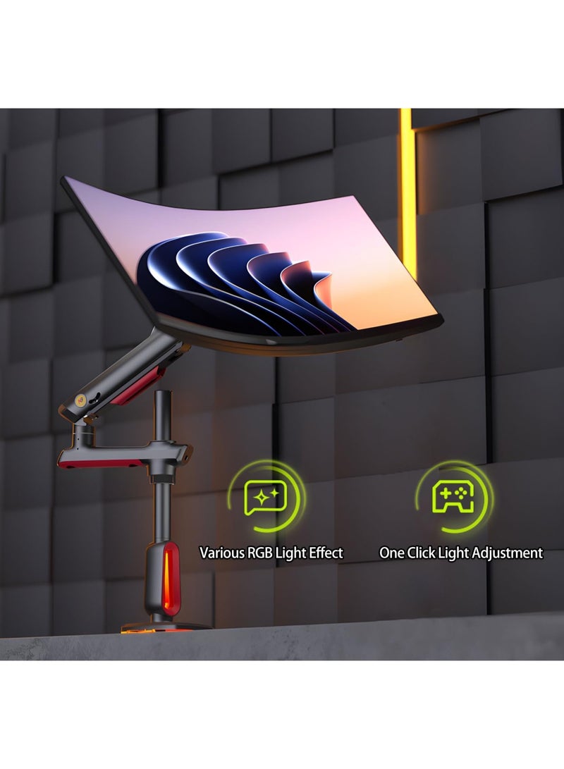 NB NORTH BAYOU Extra Height Gaming Monitor Arm – Adjustable Long Arm Mount for 32–60 Inch Screens – Heavy-Duty, RGB Light, Multi-Angle, Supports up to 20kg - Image 5