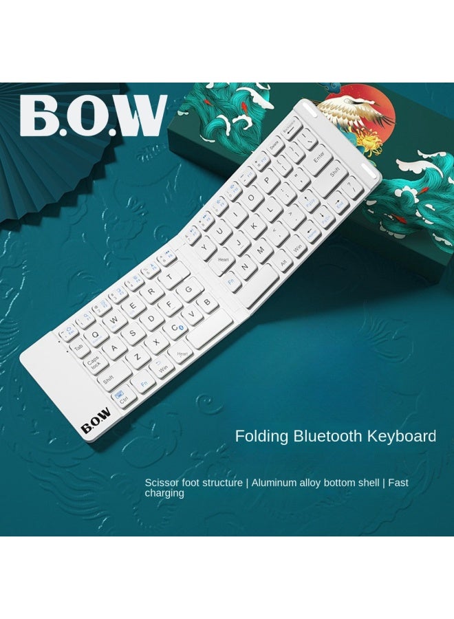 B.O.W Foldable Wireless Bluetooth Keyboard, Universal For Ipad Tablet Phone Computer, Office Mini Keyboard - Image 1