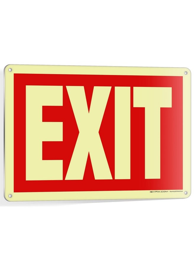 iSYFIX Exit Glow in the Dark Sign Aluminum - 1 Pack 10x7 Inch - Photoluminiscent, Laminated for Ultimate UV, Weather & Fade Resistance, Indoor & Outdoor for Business, School, Office, Warehouse - pzsku/ZEB8DFB27A0D028C3CEC0Z/45/_/1740982937/d7cf34d6-746d-4359-9e11-d9113122f5bf