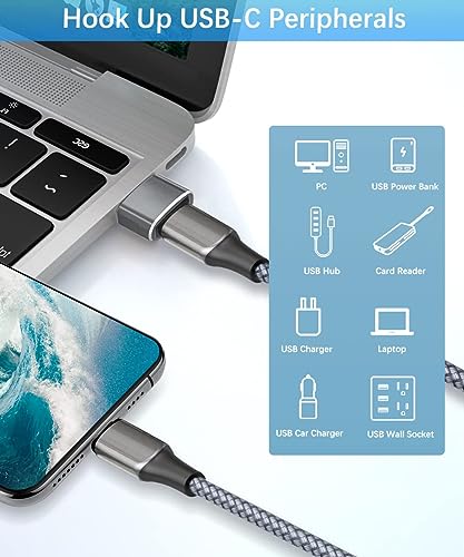 Basesailor USB to USB C Adapter with C Male to 3.0 Female Charger 4P for iPhone 17 Air Apple 16 15 14 13 Pro Max Mini Plus,Thunderbolt 4 OTG Converter for Mac iWatch 11 10,Samsung Galaxy S25 S24,iPad - Image 5