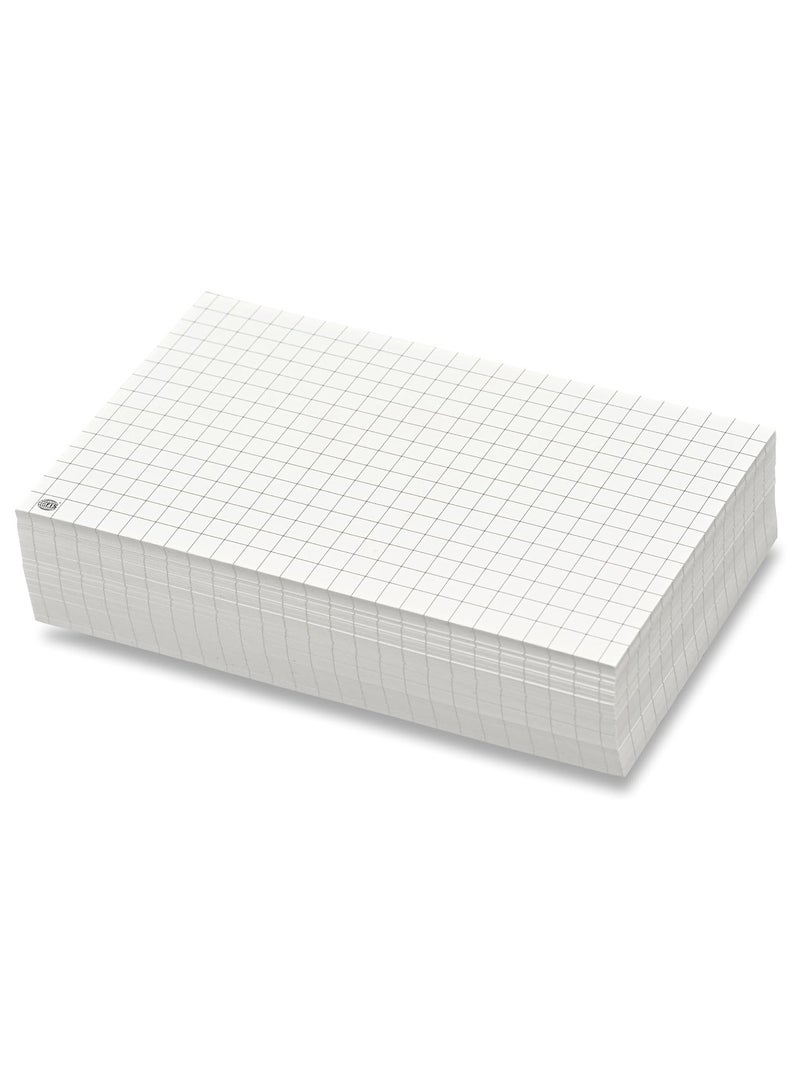 FIS® Ruled Record Cards or Index Cards, Size:5"x3" Inches (127x76mm), Two Sides 5mm Square Lines Ruling, 100 Sheets Per Packet, Packet of 3 Pieces, White Color-FSIC53SQ-3 - Image 2