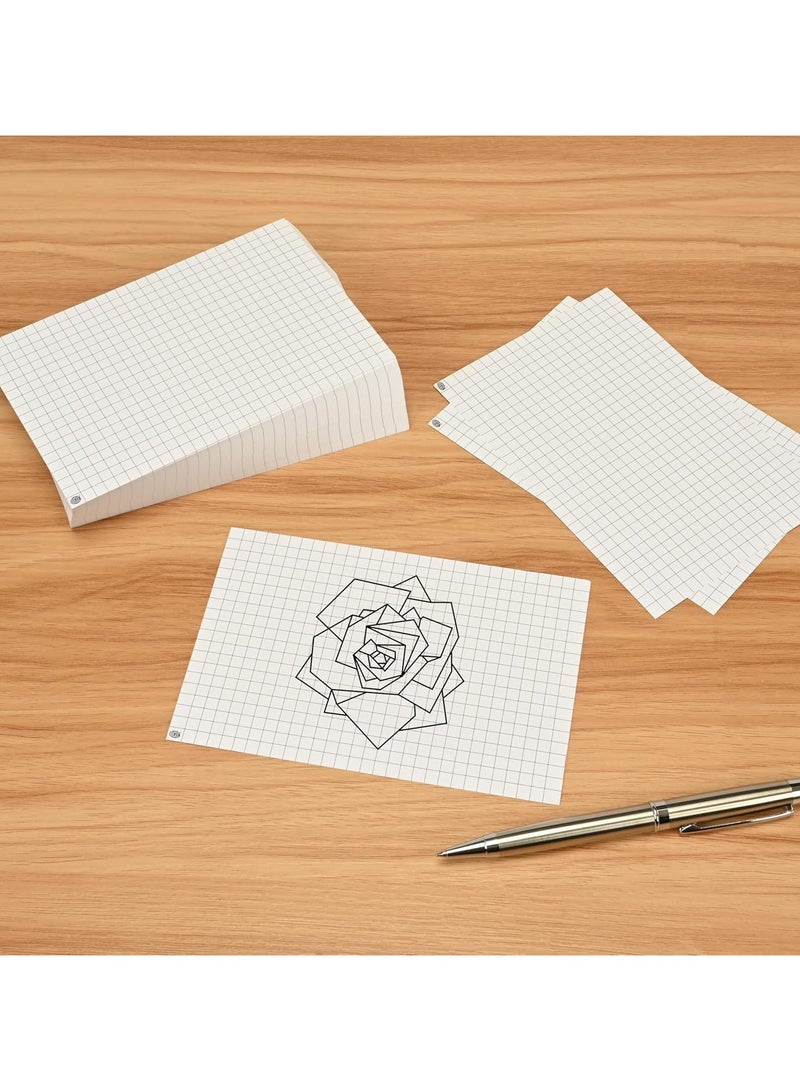 FIS® Ruled Record Cards or Index Cards, Size:5"x3" Inches (127x76mm), Two Sides 5mm Square Lines Ruling, 100 Sheets Per Packet, Packet of 3 Pieces, White Color-FSIC53SQ-3 - Image 3