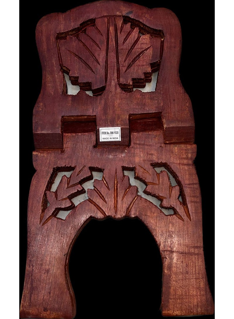Hand carved wooden book and Quran holder To read and organize books The Quran stand is easy to use and durable Now give your loved ones a special Qur’an holder - Image 3