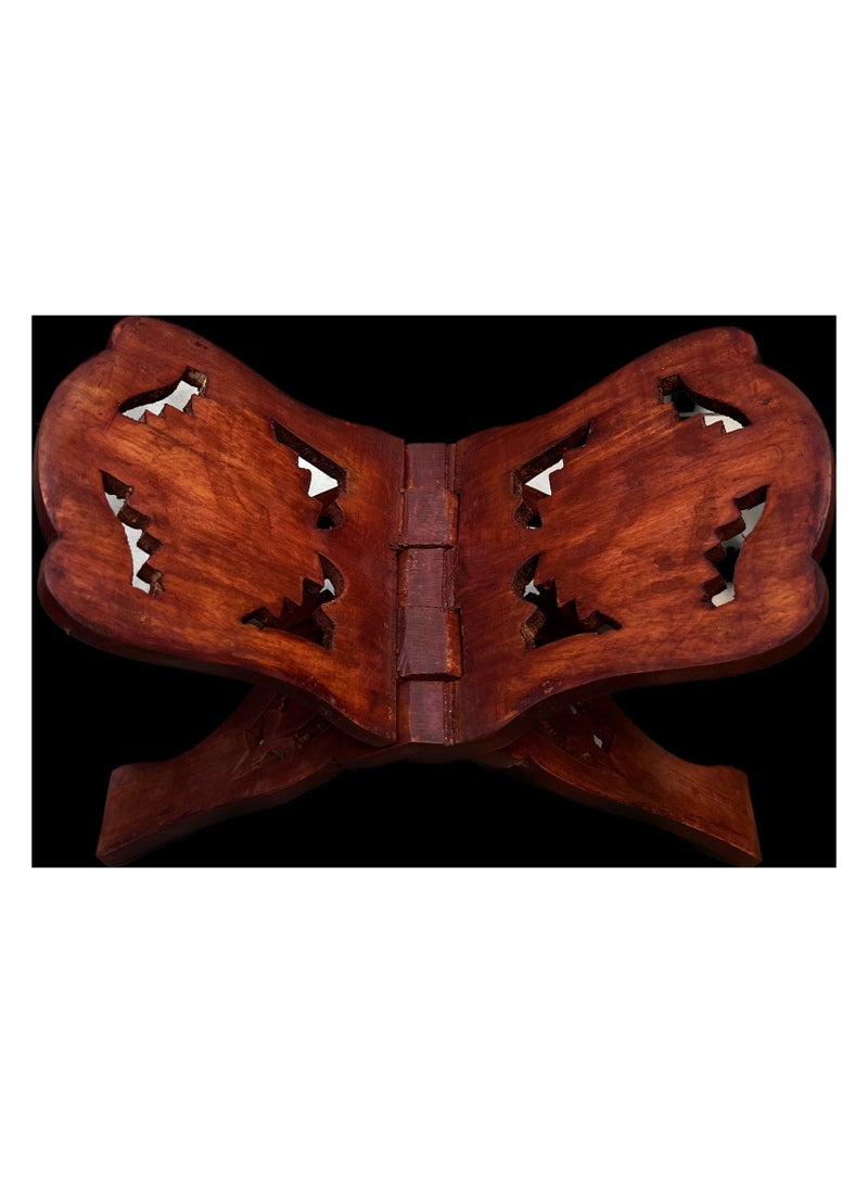 Hand carved wooden book and Quran holder To read and organize books The Quran stand is easy to use and durable Now give your loved ones a special Qur’an holder - Image 2